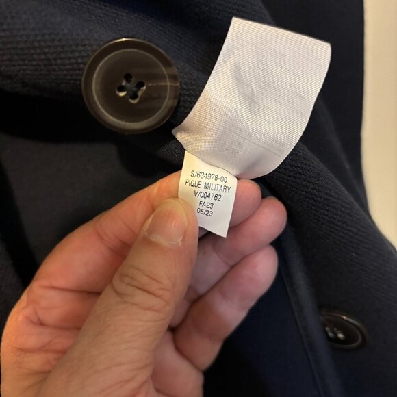 Banana Republic Pique Military Navy Knit Band Collar Blazer Jacket - Picture 12 of 14